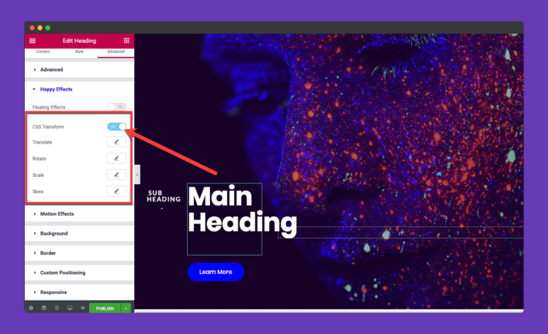 CSS Transform HappyAddons