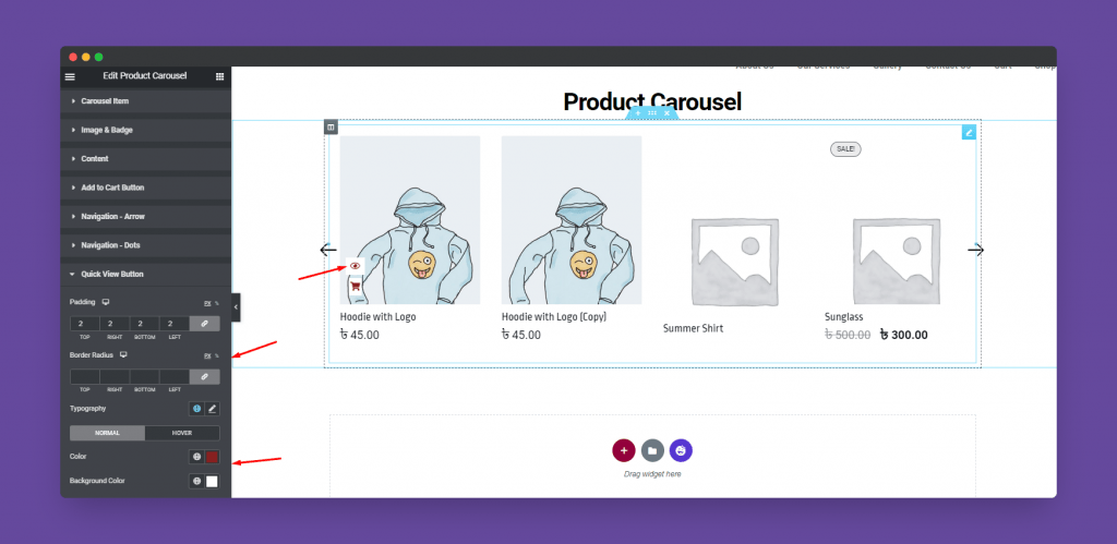 Product Carousel Widget of Happy Elementor Addons