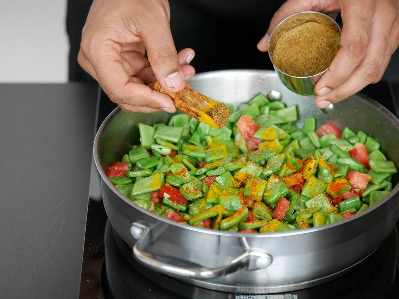 Green Beans with Spices Flat Beans Indian Style