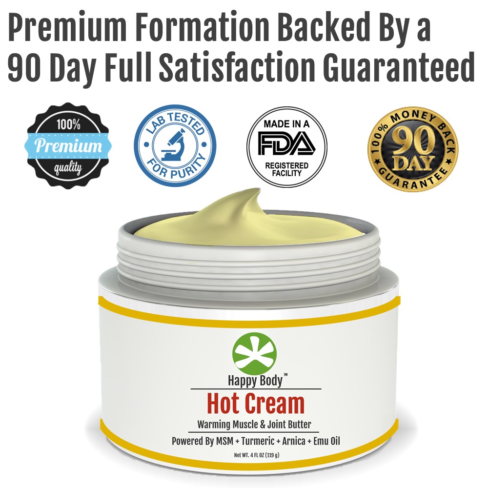 Buy MSM, Turmeric Hot Cream For Pain 4 oz. From Happy Body