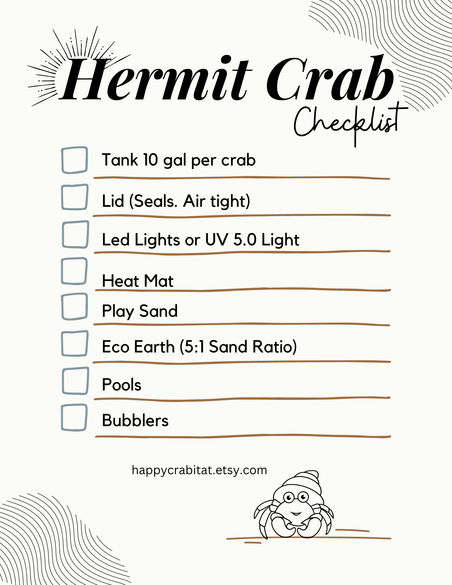 Hermit Crabs New Owners Checklist Happy Crabitat