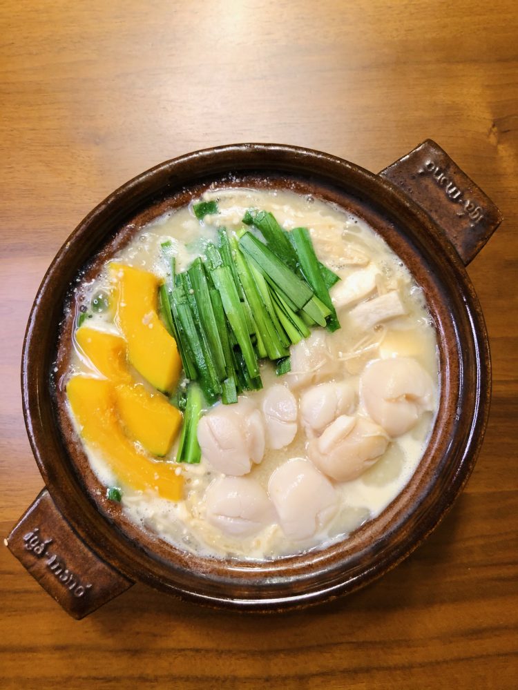 Scallop Hot Pot in Miso Broth Happy Donabe Life