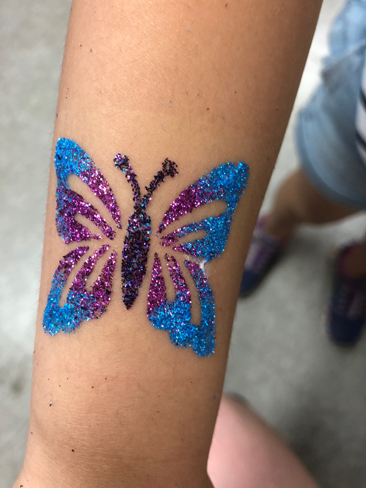 Glitter Tattoo Butterfly Example Happy Faces Party