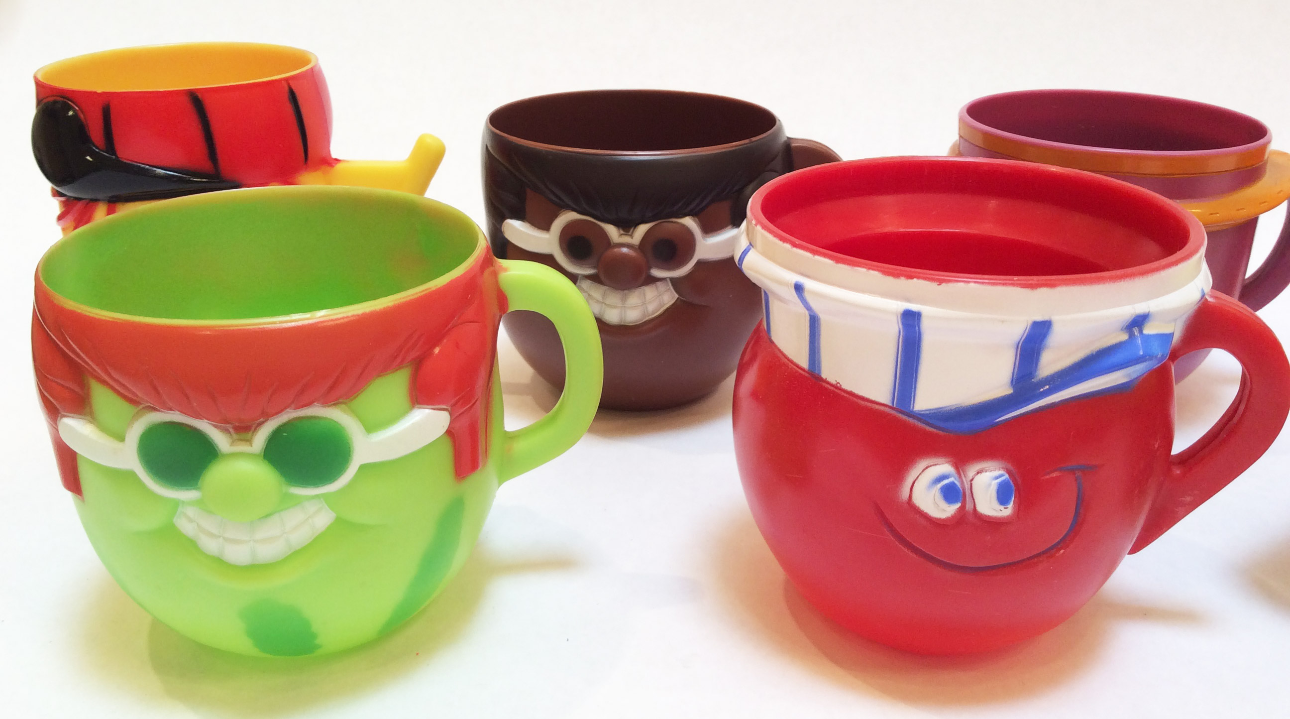 Set of All 9 Vintage Kool Aid Funny Face Plastic Cups Pillsbury