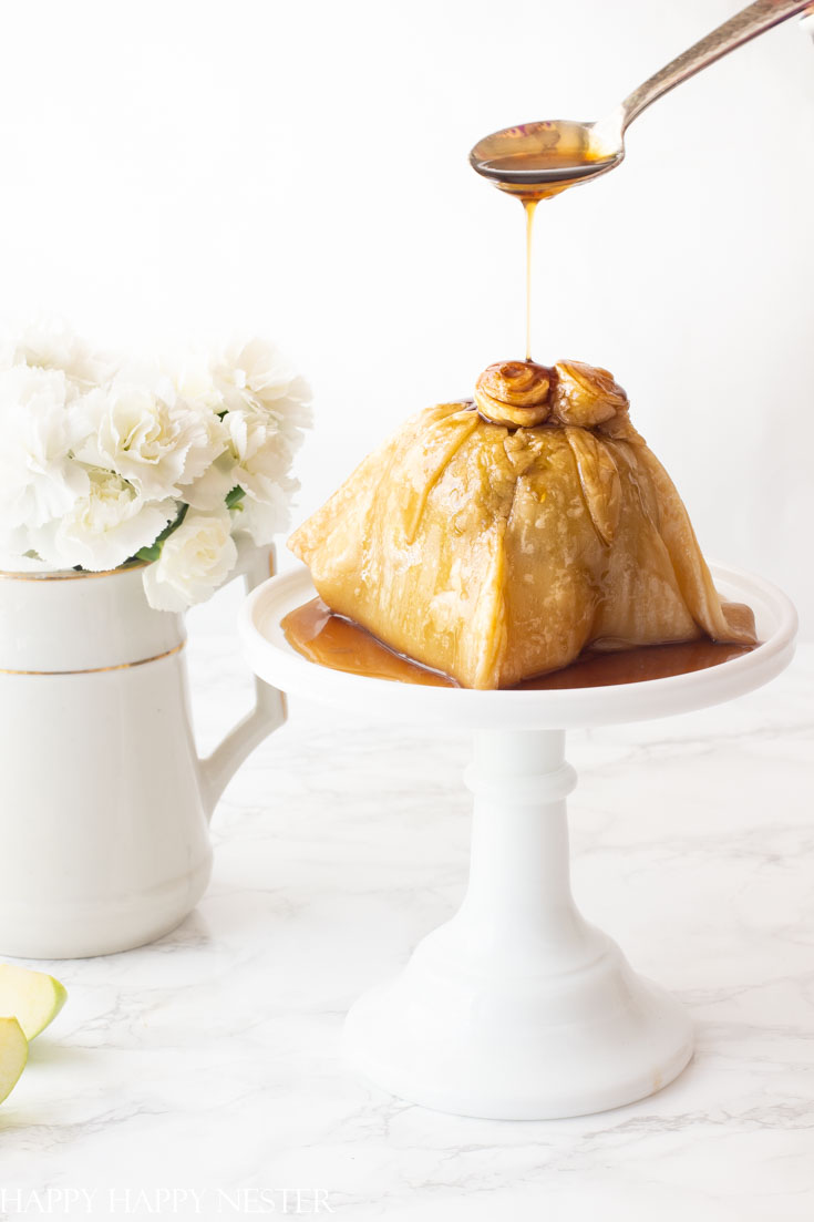 Easy Apple Dumpling Dessert with Caramel Sauce Happy Happy Nester