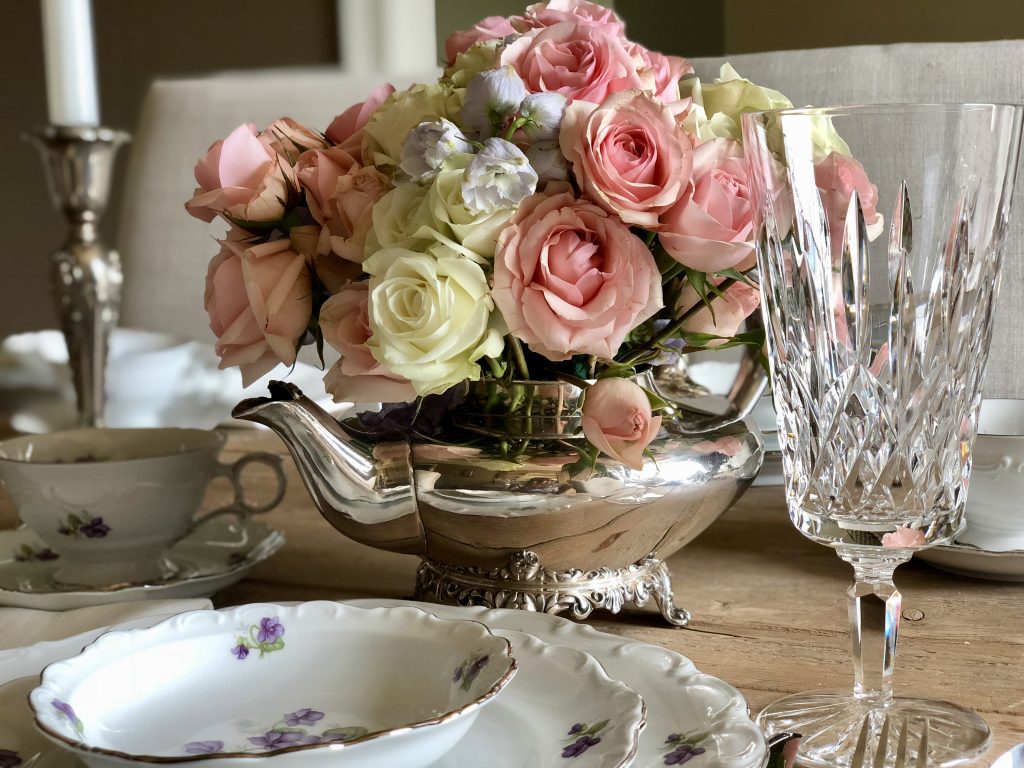 Silver Teapot Flower Arrangement Step by Step DIY Guide