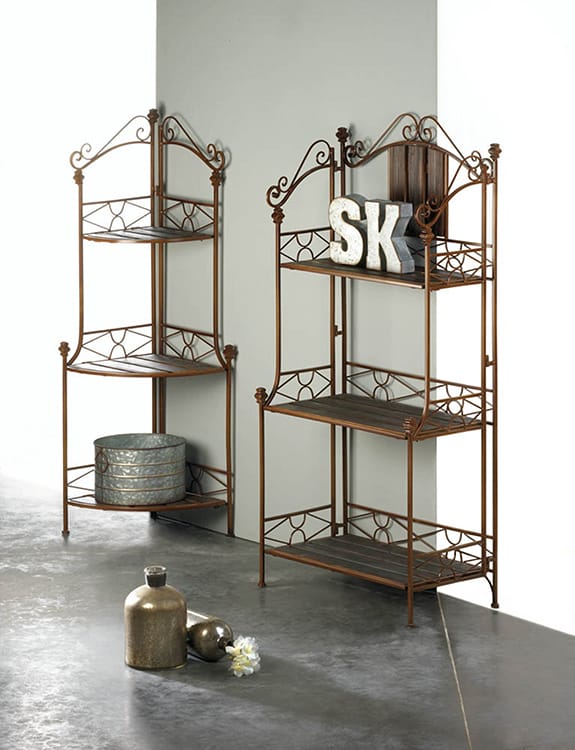 Rustic Corner Bakers Rack Happy Homes Collection