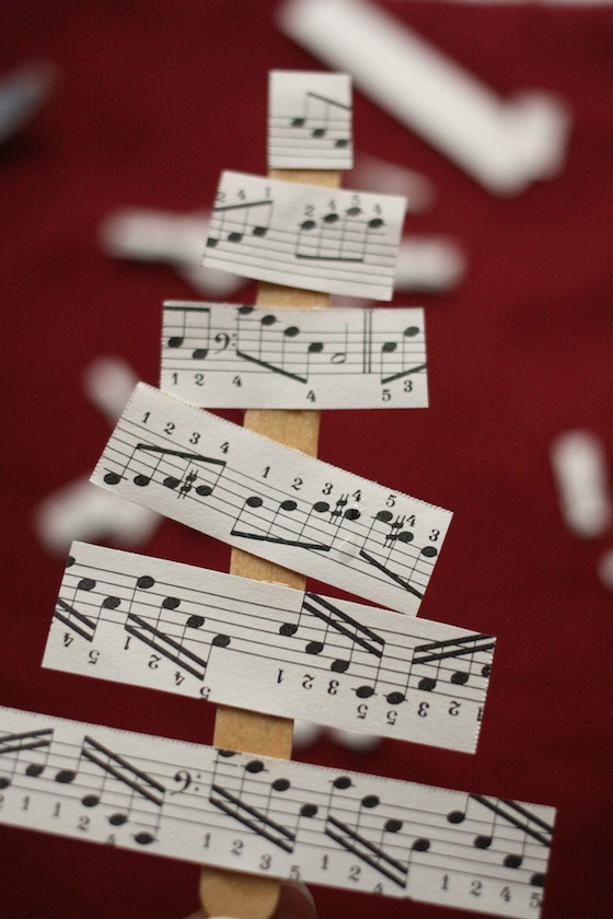 Christmas Tree Sheet Music Ornaments for Kids to Make Happy Hooligans
