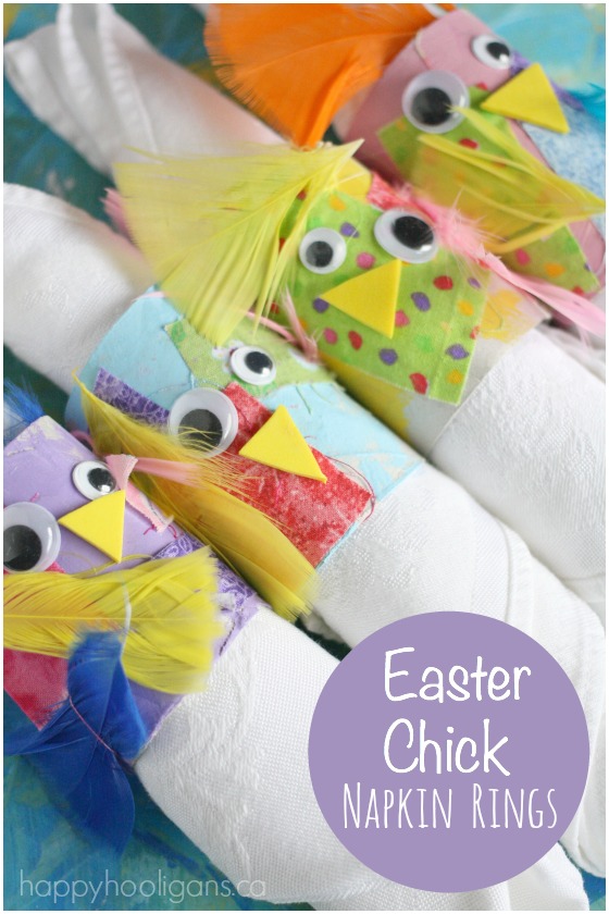 Adorable Easter Chick Napkin Ring Craft Happy Hooligans