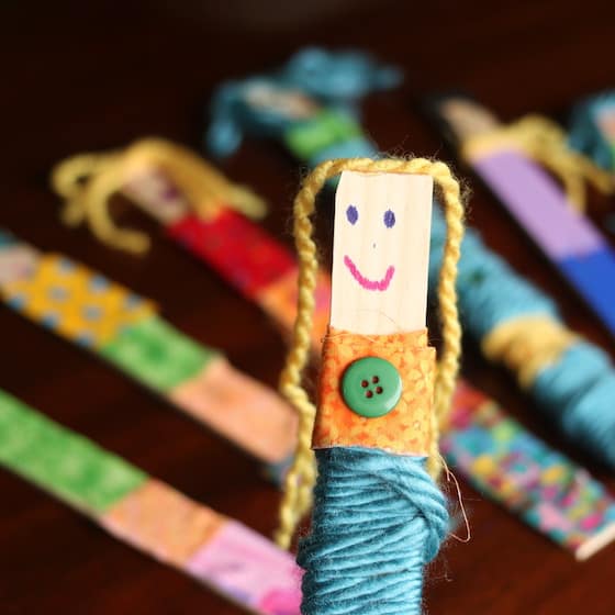Adorable Paint Stick Dolls with Fabric and Yarn Happy Hooligans