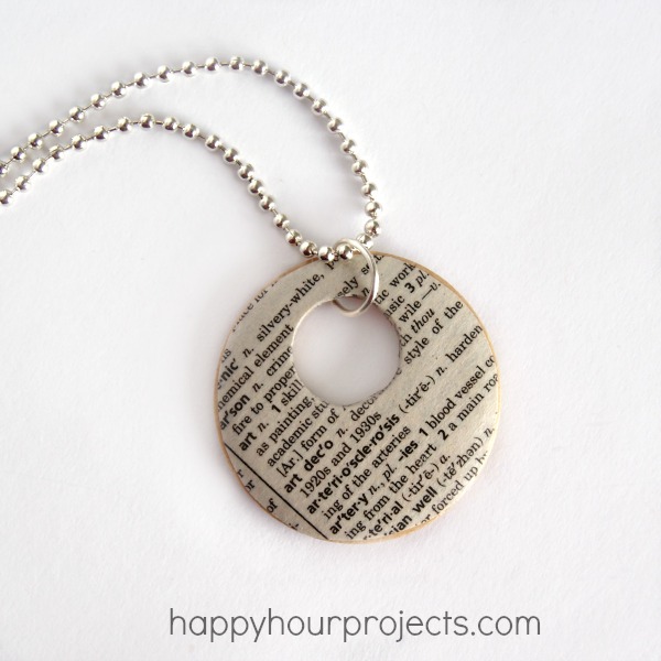Dictionary Necklace Happy Hour Projects