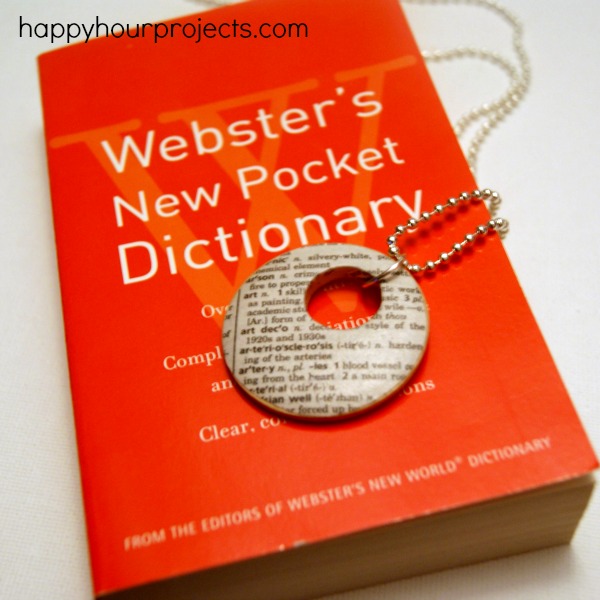 Dictionary Necklace Happy Hour Projects