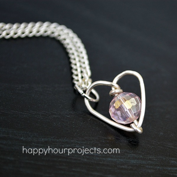 Handmade Valentine's Gifts DIY WireWrapped Heart Necklace Happy