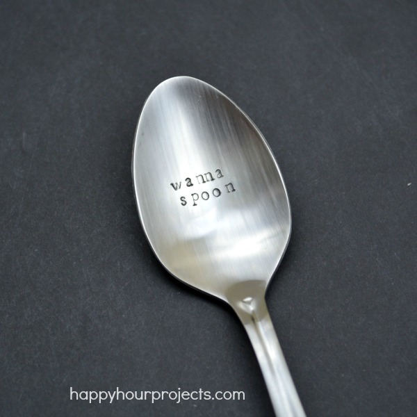 Hand Stamped Spoons Happy Hour Projects