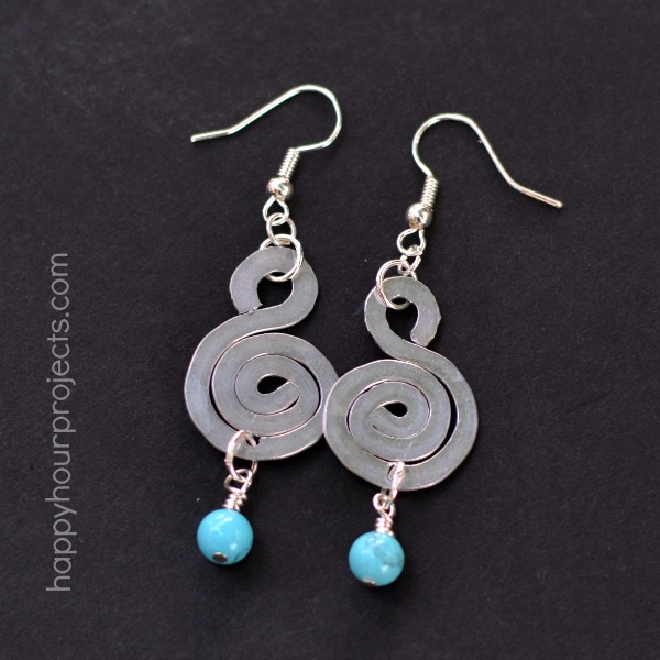 Spiral Hammered Wire Earrings Happy Hour Projects