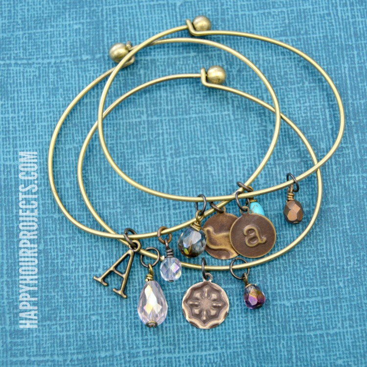 Embossed Brass DIY Charm Bracelets Happy Hour Projects