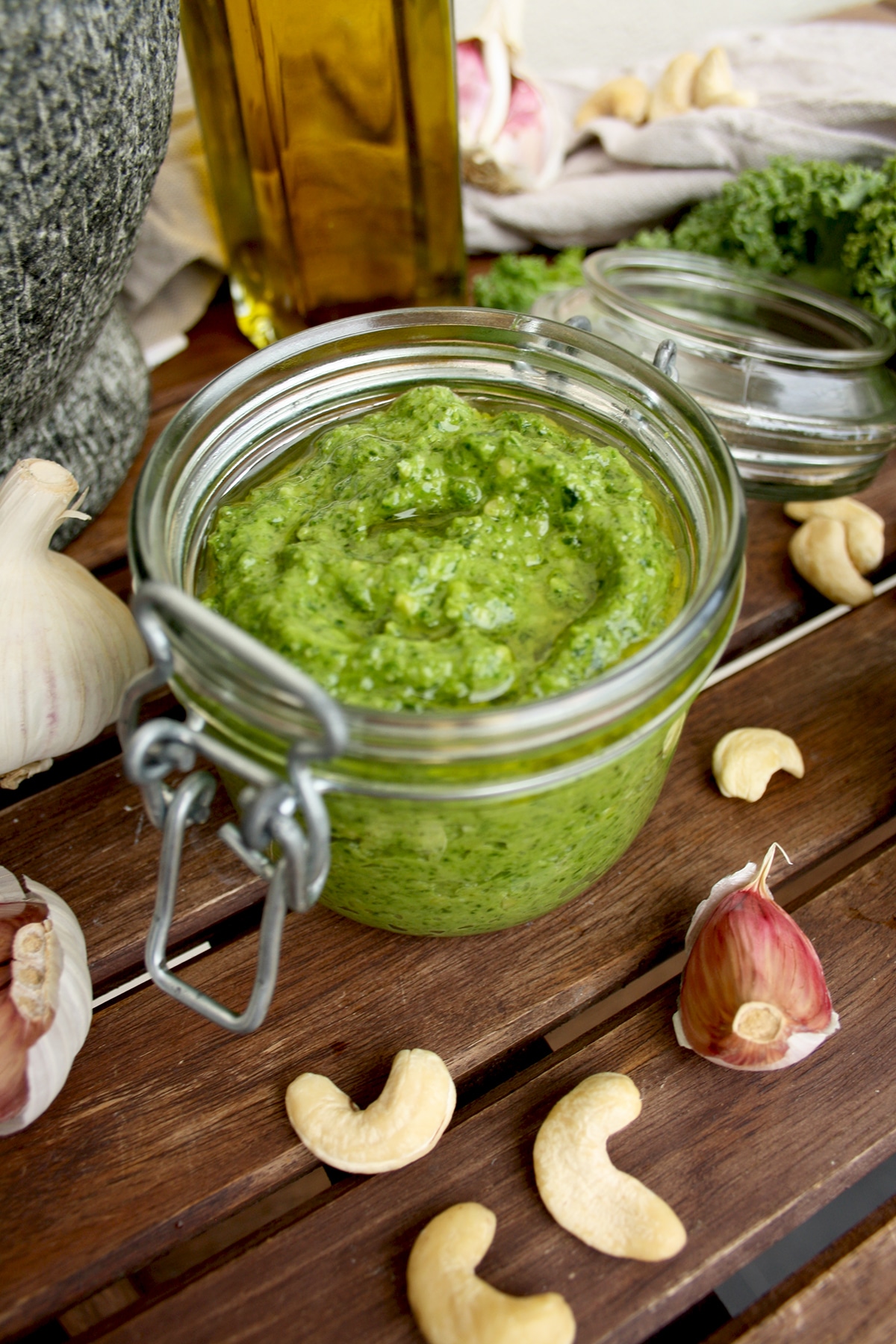 Vegan Kale Pesto with Cashew Nuts • Happy Kitchen