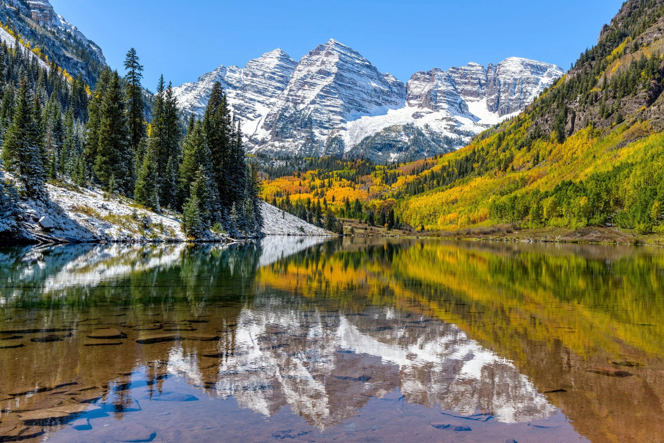 Maroon Bells Aspen, Lake Colorado Happy Mountain Trails