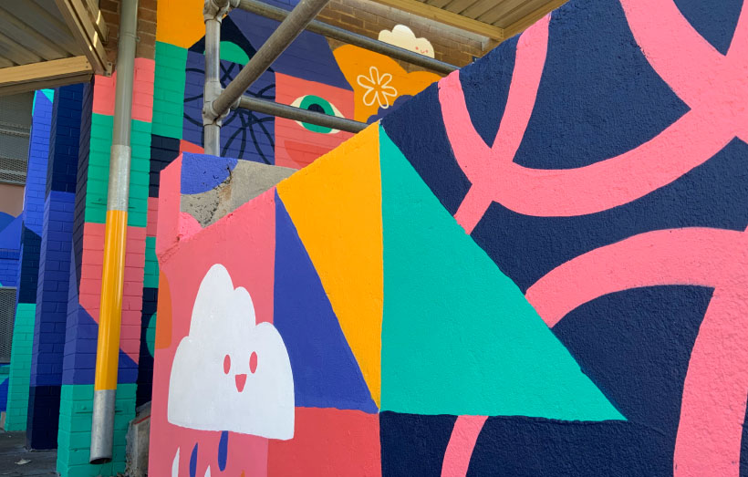 Sydney School Mural HAPPY SCHOOL Grounds