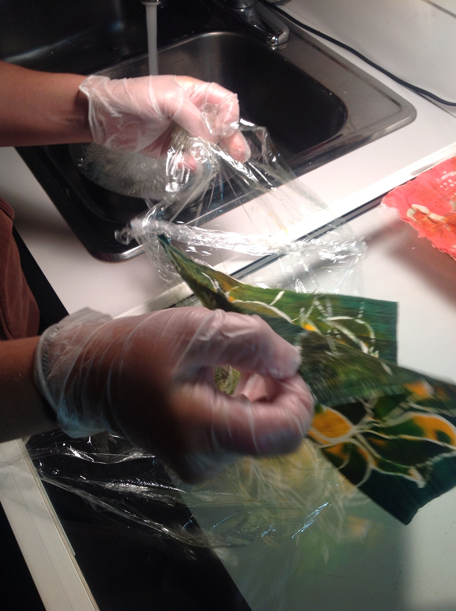 Removing the plastic wrap from the panels. · Happy Sleepy