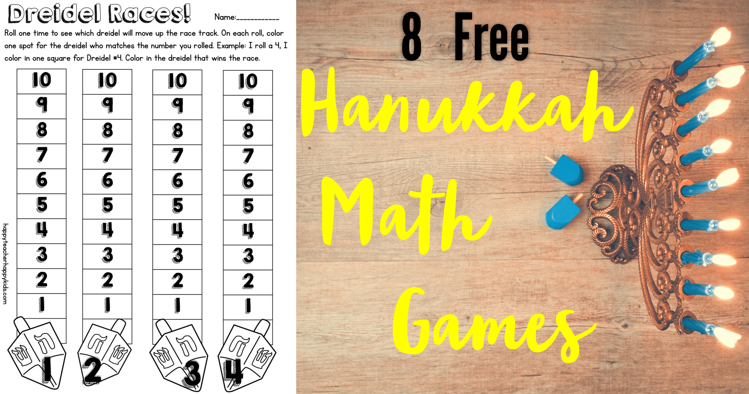 Free Hanukkah Resources for Kindergarten & First Grade Happy Teacher
