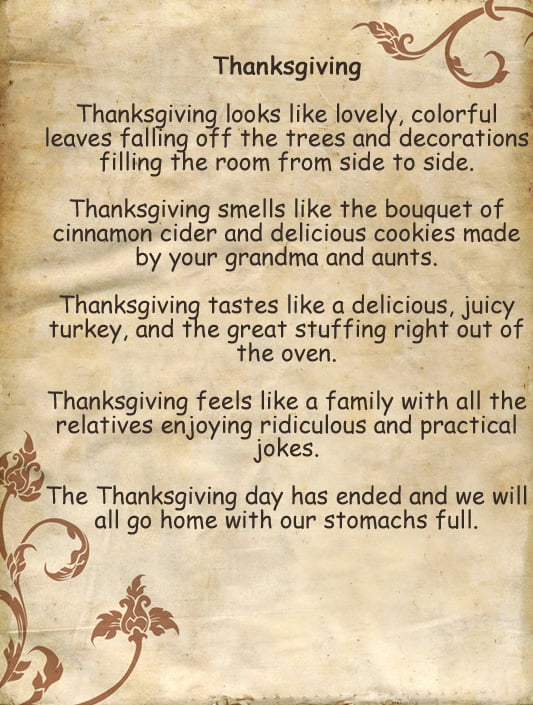 Thanksgiving Poems for Church, Kids, Preschoolers, Inspirational Poems