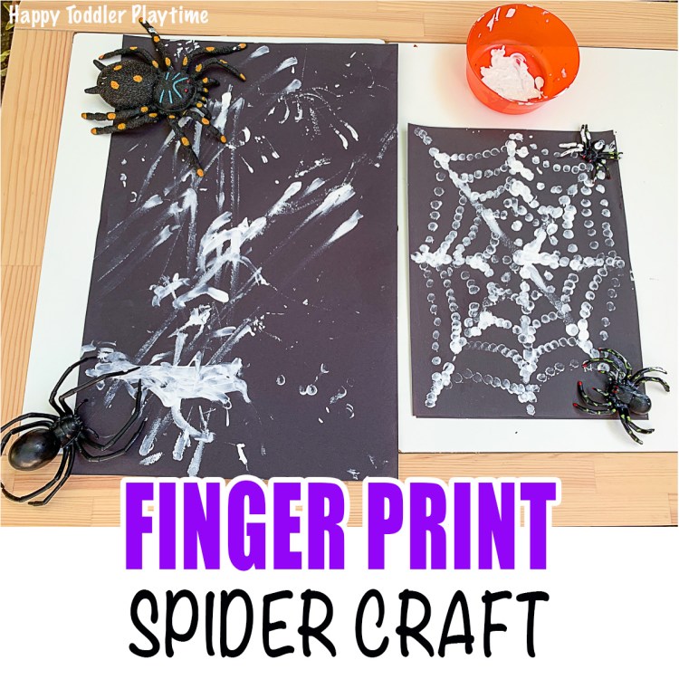 Finger print spider web craft for toddlers and preschoolers