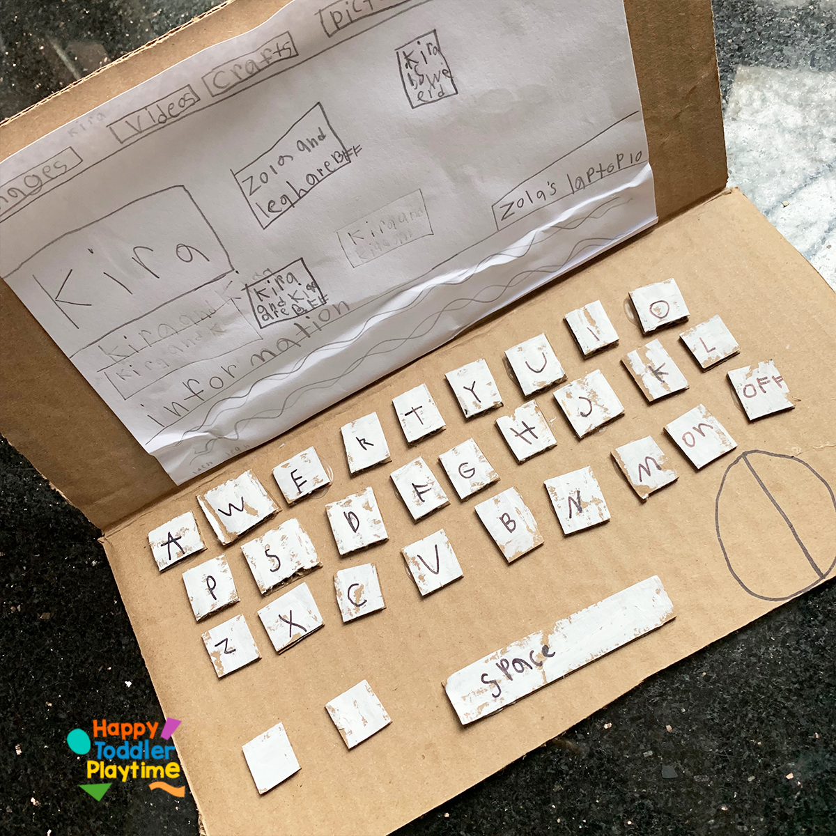 Cardboard Laptop Craft Happy Toddler Playtime