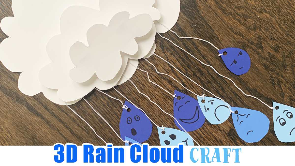 3D Rain Cloud Craft for Kids Happy Toddler Playtime