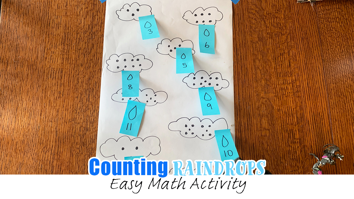 Counting Raindrops Easy Postit Math Activity Happy Toddler Playtime
