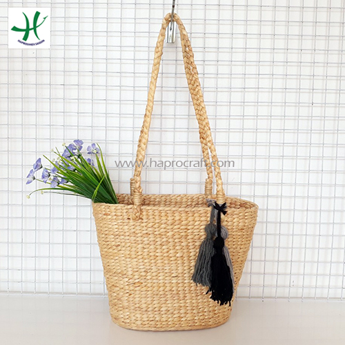 Water hyacinth basket bag with handles Natural Fiber Bag