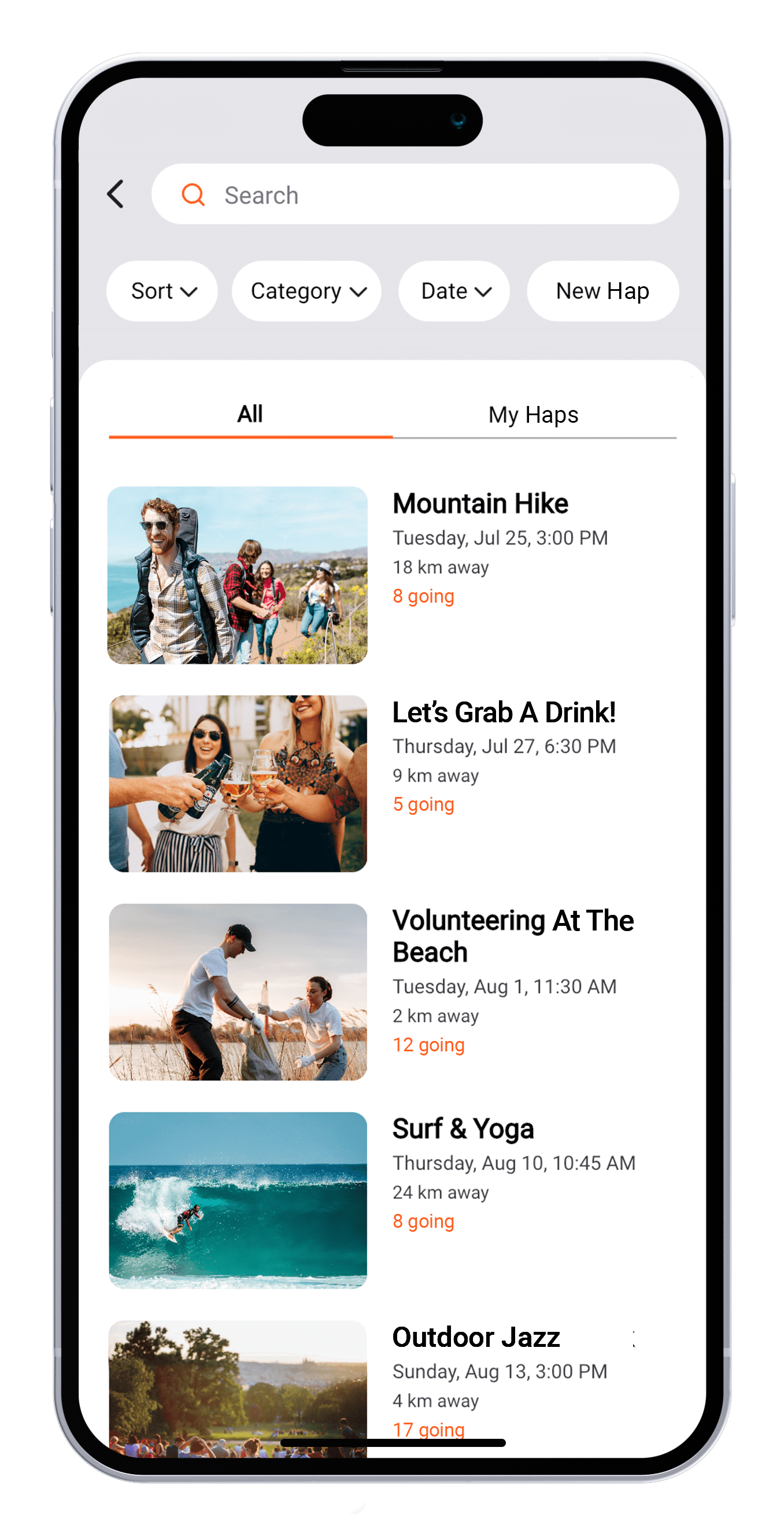 Hapzy See what's happening around you