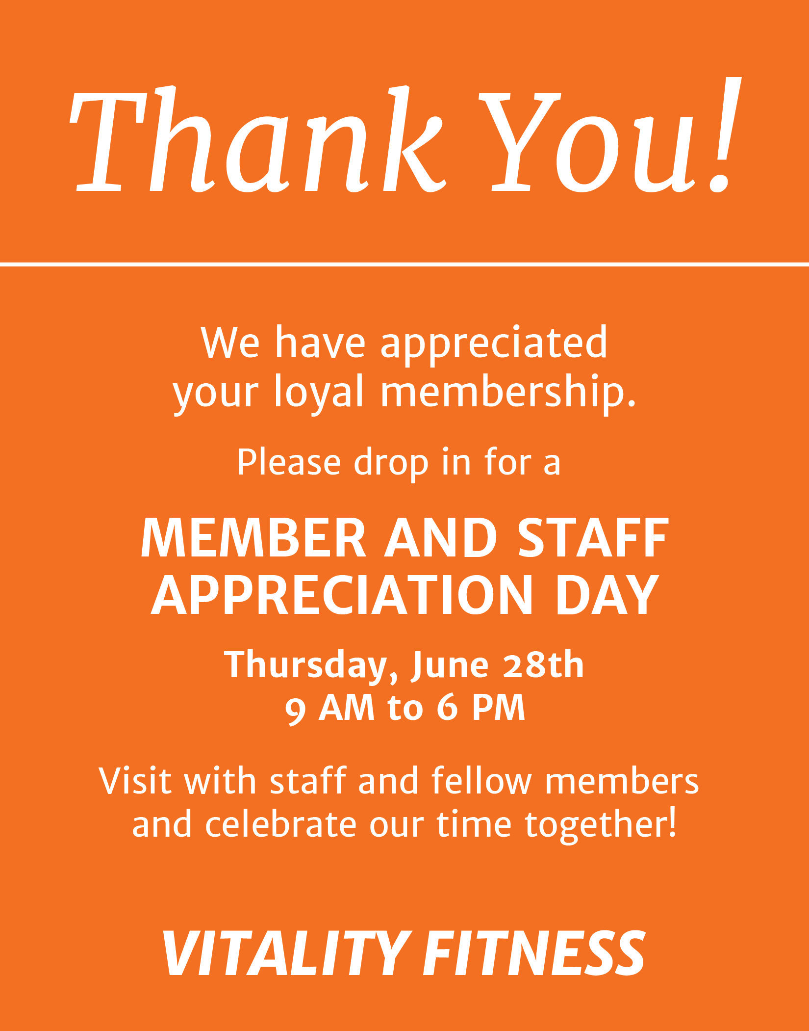 Vitality Staff Appreciation HarbinSTRONG