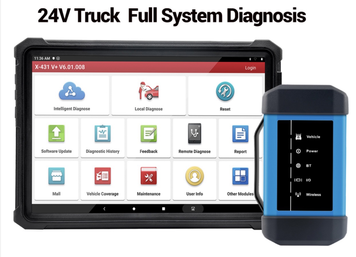 LAUNCH X431 V+ Heavy Duty HD Module 24V Truck Diesel Diagnostic Scanner