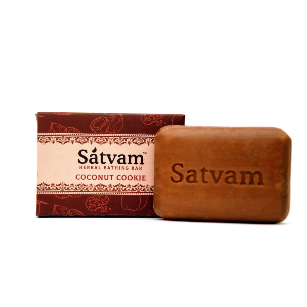Satvam Herbal Bathing Bar COCONUT COOKIE individual (75gm) Hardik Herbals