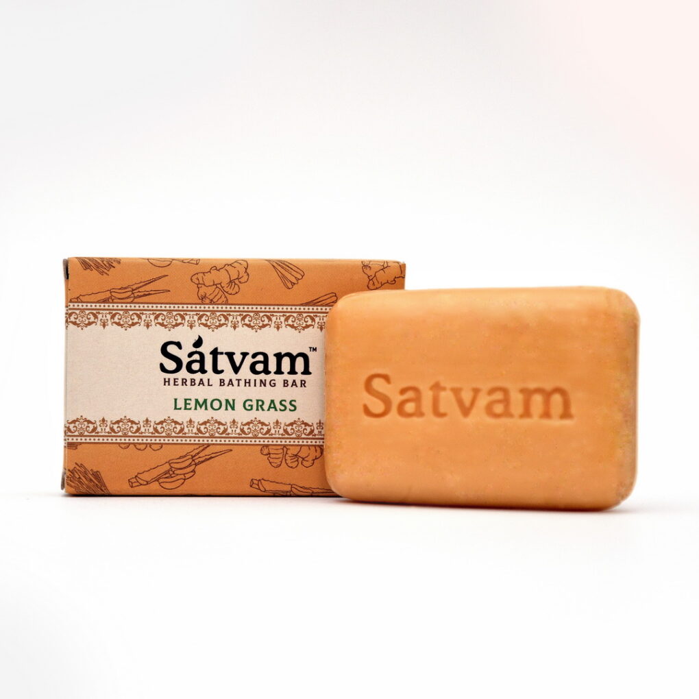 Satvam Herbal Bathing Bar LEMONGRASS individual (75gm) Hardik Herbals
