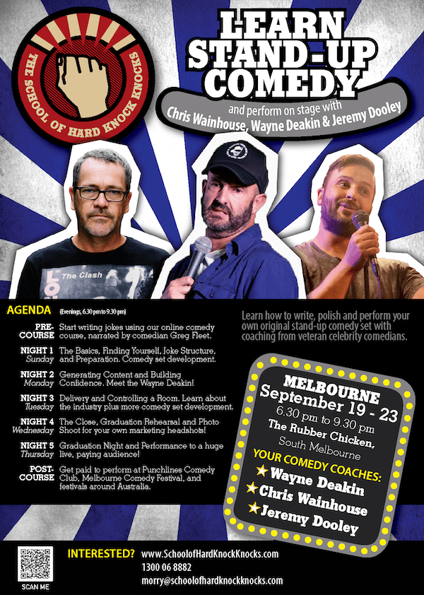 Learn standup comedy in Melbourne with comedian Wayne Deakin
