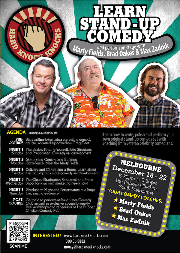 Learn standup comedy this December with Marty Fields