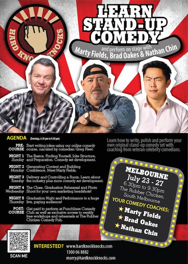 Learn standup comedy in Melbourne this July with Marty Fields