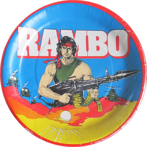Rambo Vintage 1985 Large Paper Plates (8ct)