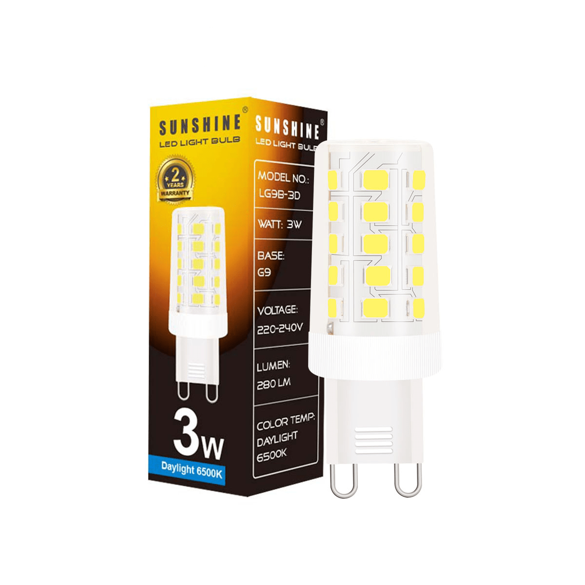 Sunshine LED Capsule Bulb G9 3W Daylight 6500K 220V