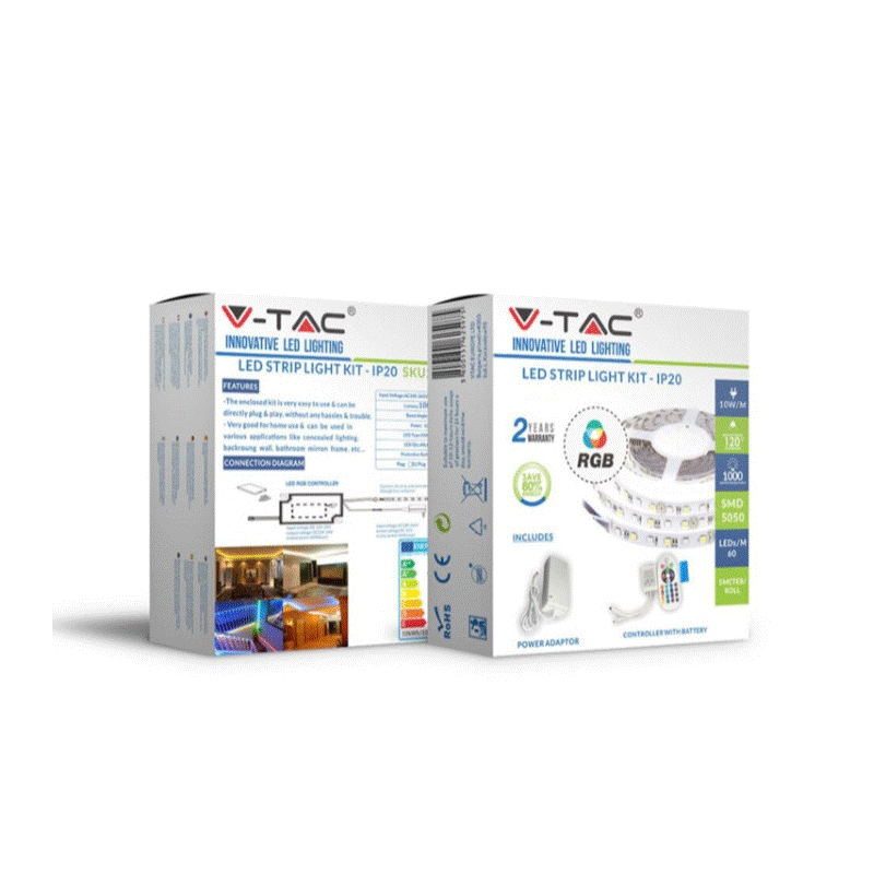 VTac VT5050 60 LED Strip Light RGB IP20 10w Hardware Heaven