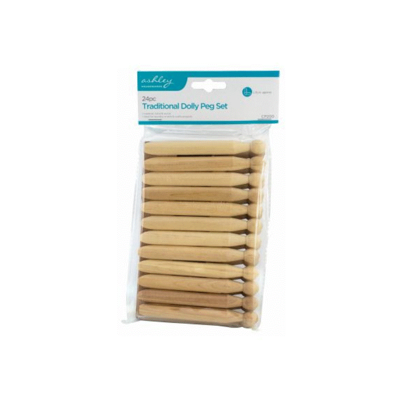 Ashley 24pc Traditional Dolly Peg Set Hardware Heaven