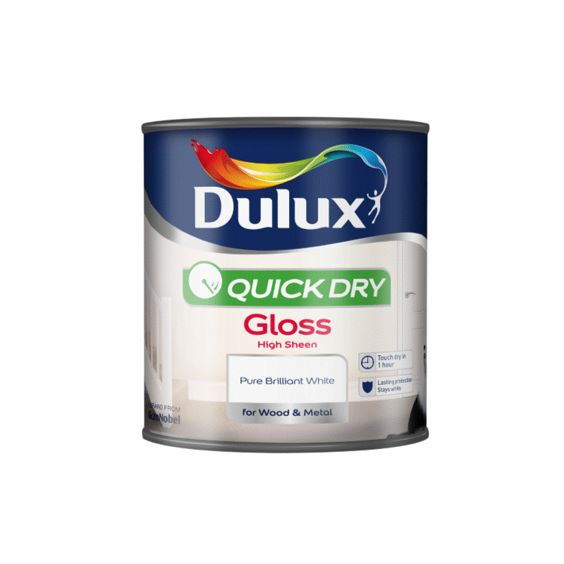Dulux Quick Dry Gloss Pure Brilliant White Hardware Heaven