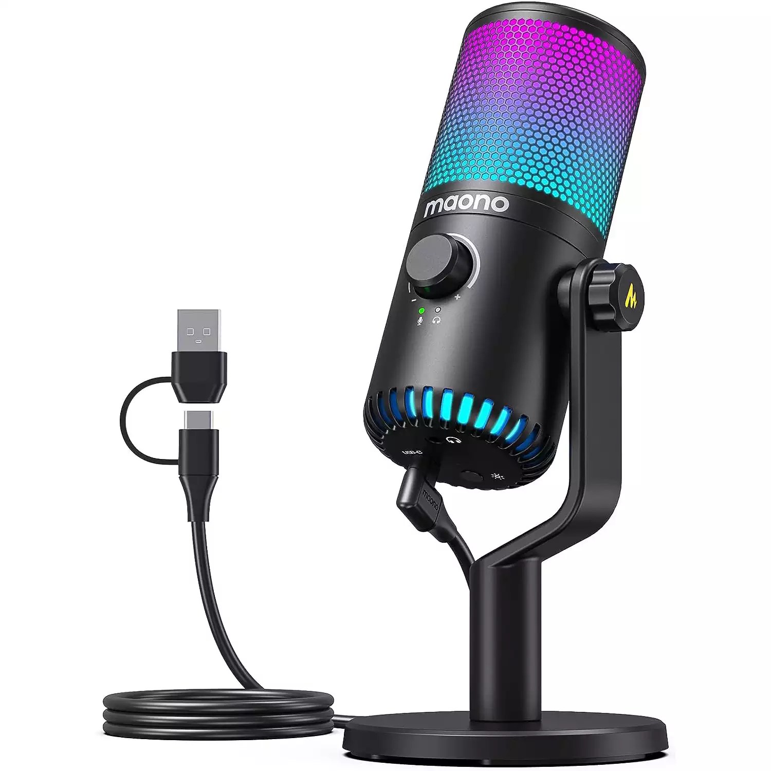 MAONO DM30 RGB USB Gaming Microphone (Black) HardwareMarket