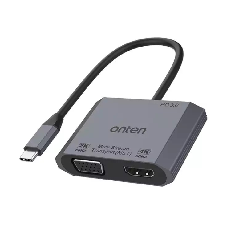 ONTEN USBC to HDMI VGA Adapter, 1080P VGA and 4K HDMI, USBC