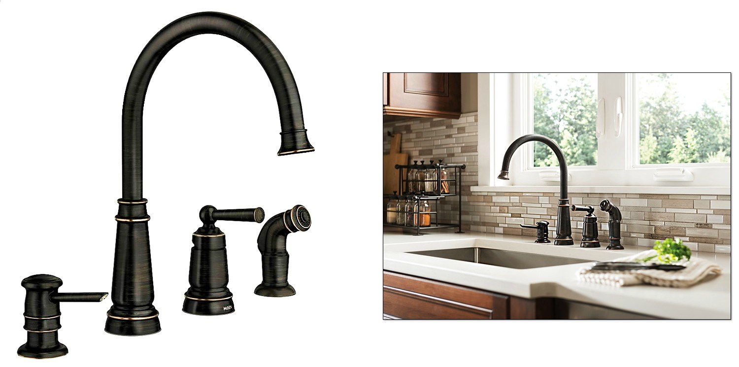 Buy the Moen 87042BRB Edison Series High Arc Kitchen Faucet, Single