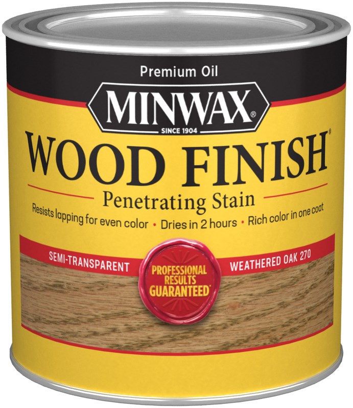 Buy the Minwax 227604444 Weathered Oak Wood Stain 1/2 Pint Hardware