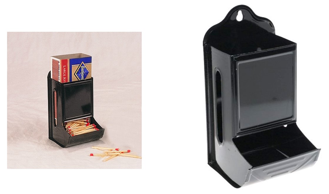 Buy the Fulton 44B Vintage Style Match Box Holder, Black 3.125" L x 3