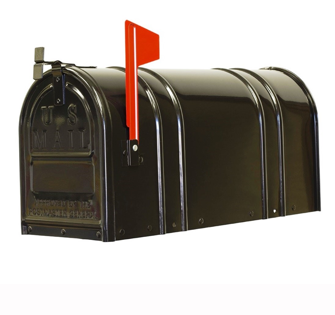 Buy the Fulton 11/2CBLK Large Post Mount Steel Mailbox, Black Gloss